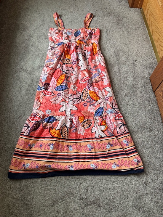 London Times Dresses & Skirts - London Times Floral Midi Dress SIZE 12 Sleeveless Smocked Back Fit Flare Boho